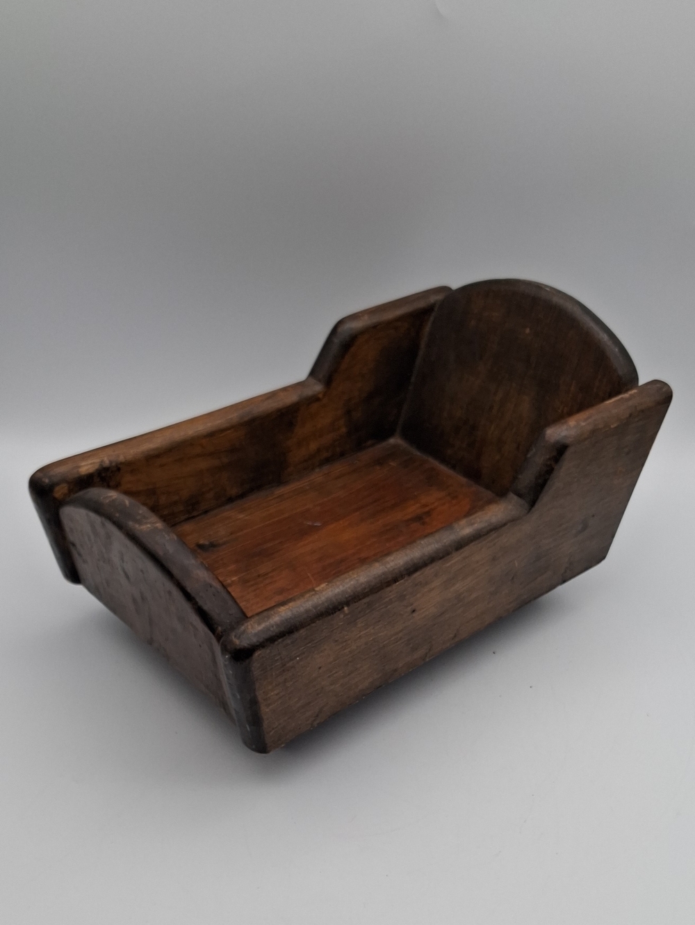 Dark Brown Wooden Doll Crib Rocker